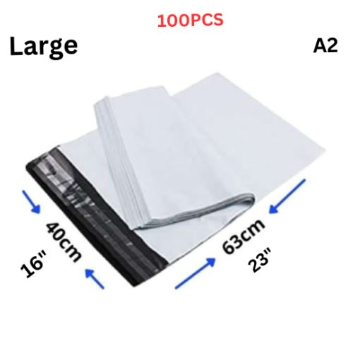 A2 Courier Bags - 100 Pieces - 40x63cm With Invoice Pocket - Large