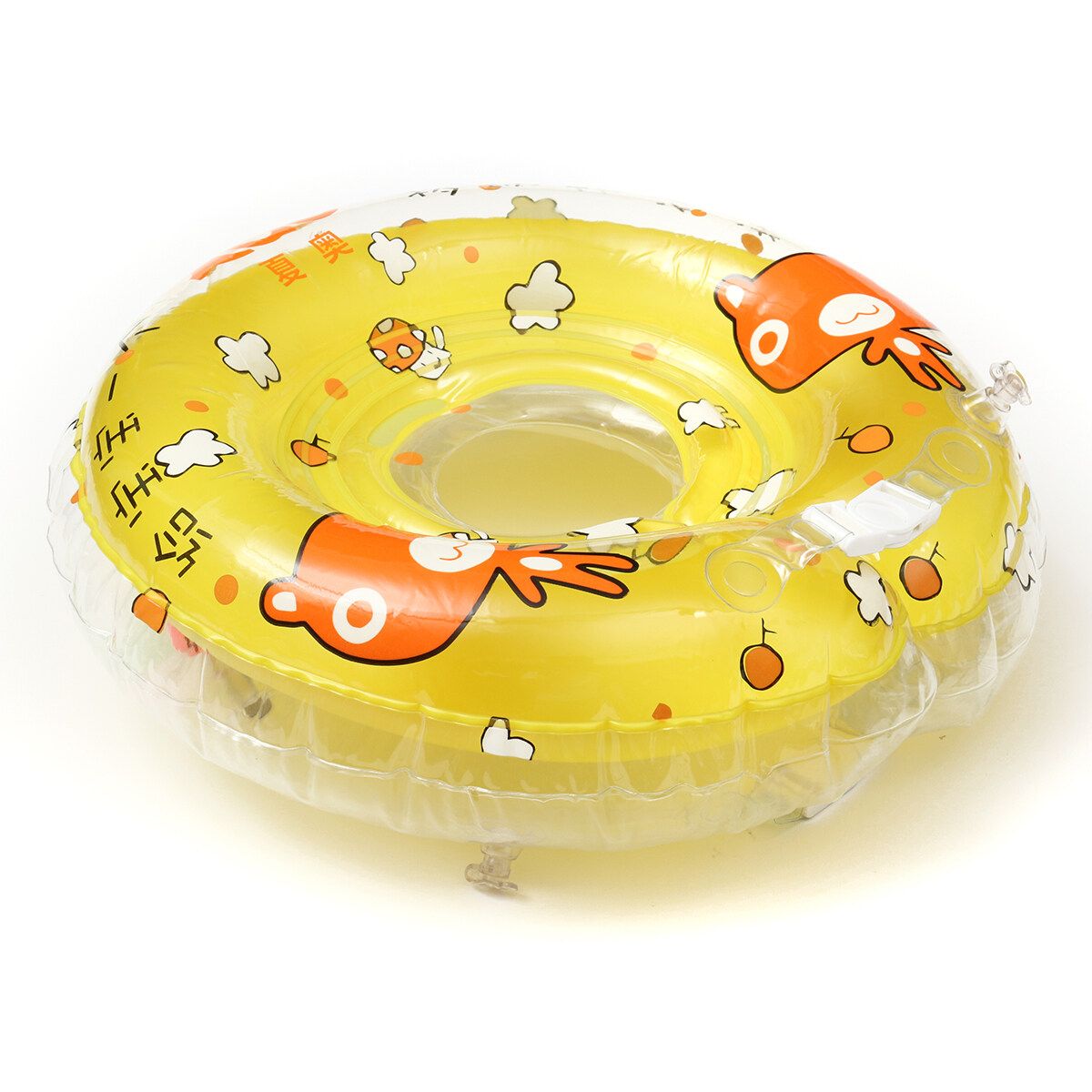 Safe New Born Baby Infant Swimming Pool Bath Neck Floating PVC Inflatable Ring Yellow Yellow