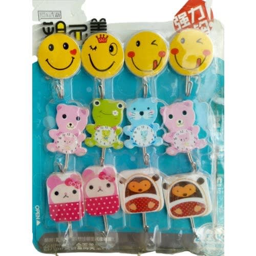 Self Adhesive Hooks For Kitchen & Room Wall, Door - Steel Holder - 12 Piece