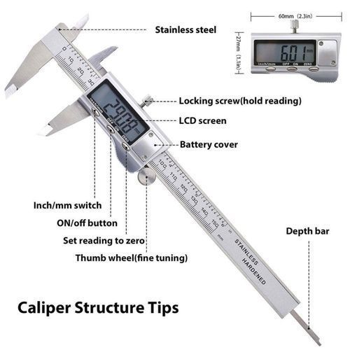 Zinc Alloy 0-150mm Electronic LCD Digital Vernier Caliper