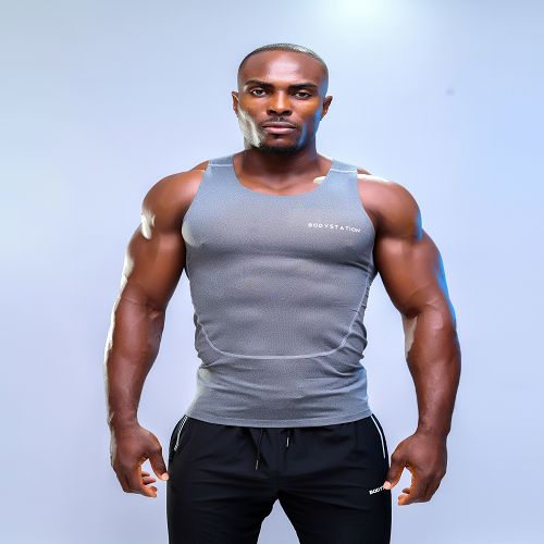 Men's Skintight Training Tank Top - Grey