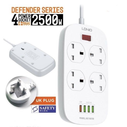 Sc4407 Defender Series Universal Extension Cord Or Power Strip With 4 Usb Port
