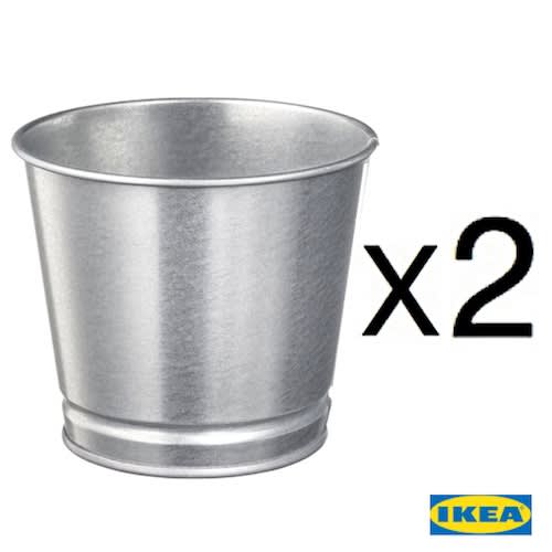 BINTJE 4&frac14;&rdquo; Plant Pot - Galvanized Steel - 2 PACK - Silver