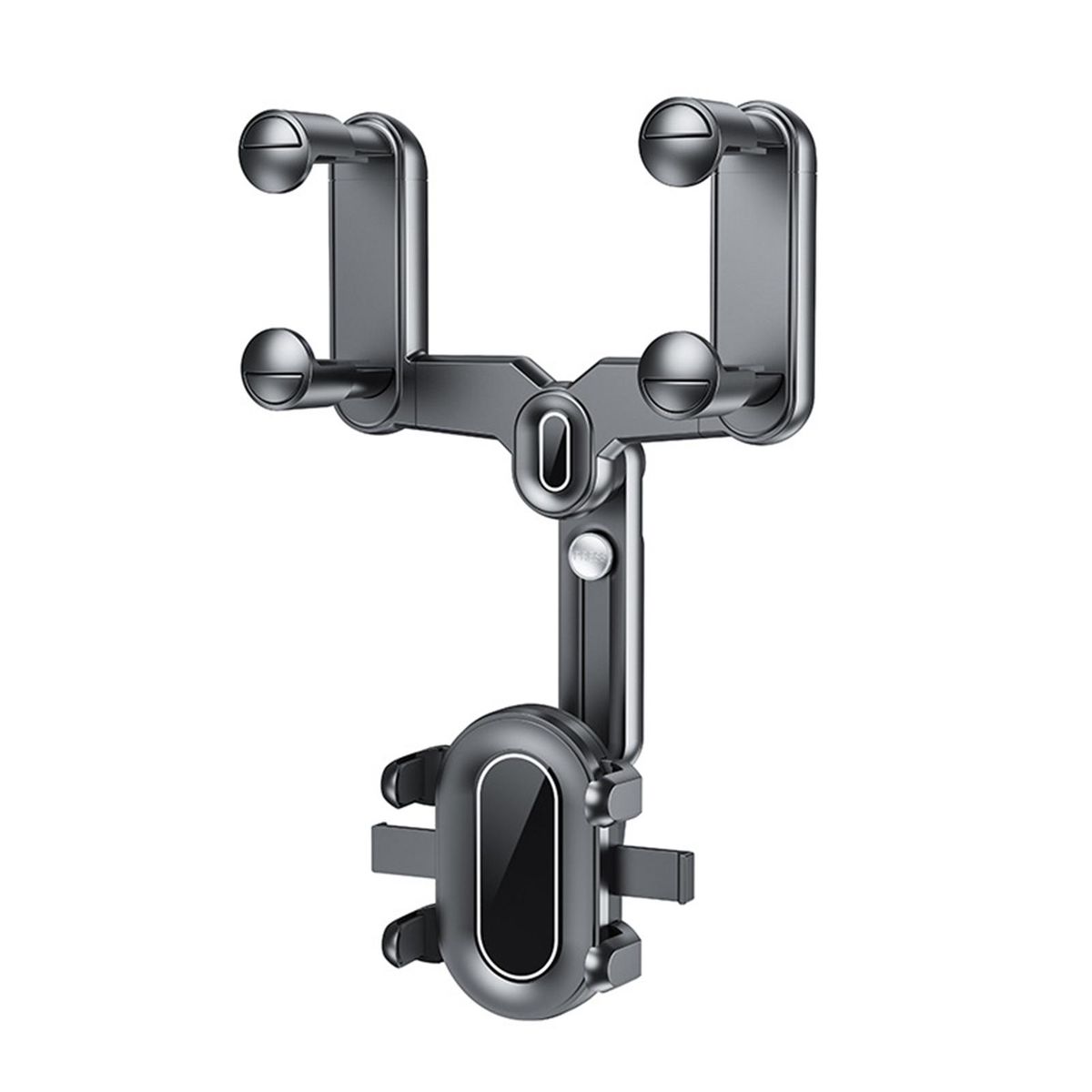 Rearview Mirror Phone Holder Car Phone Mount- Phone Bracket Phone Stand with 360&deg; Rotation  Clips Universal Multifunctional Retractable One-Buttom Release Firm for Phone 4-7inch