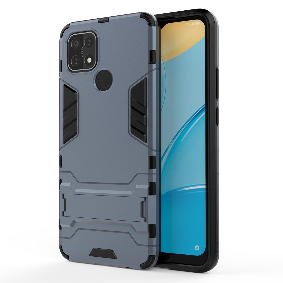 For OPPO A15 Protective Case (Navy Blue)
