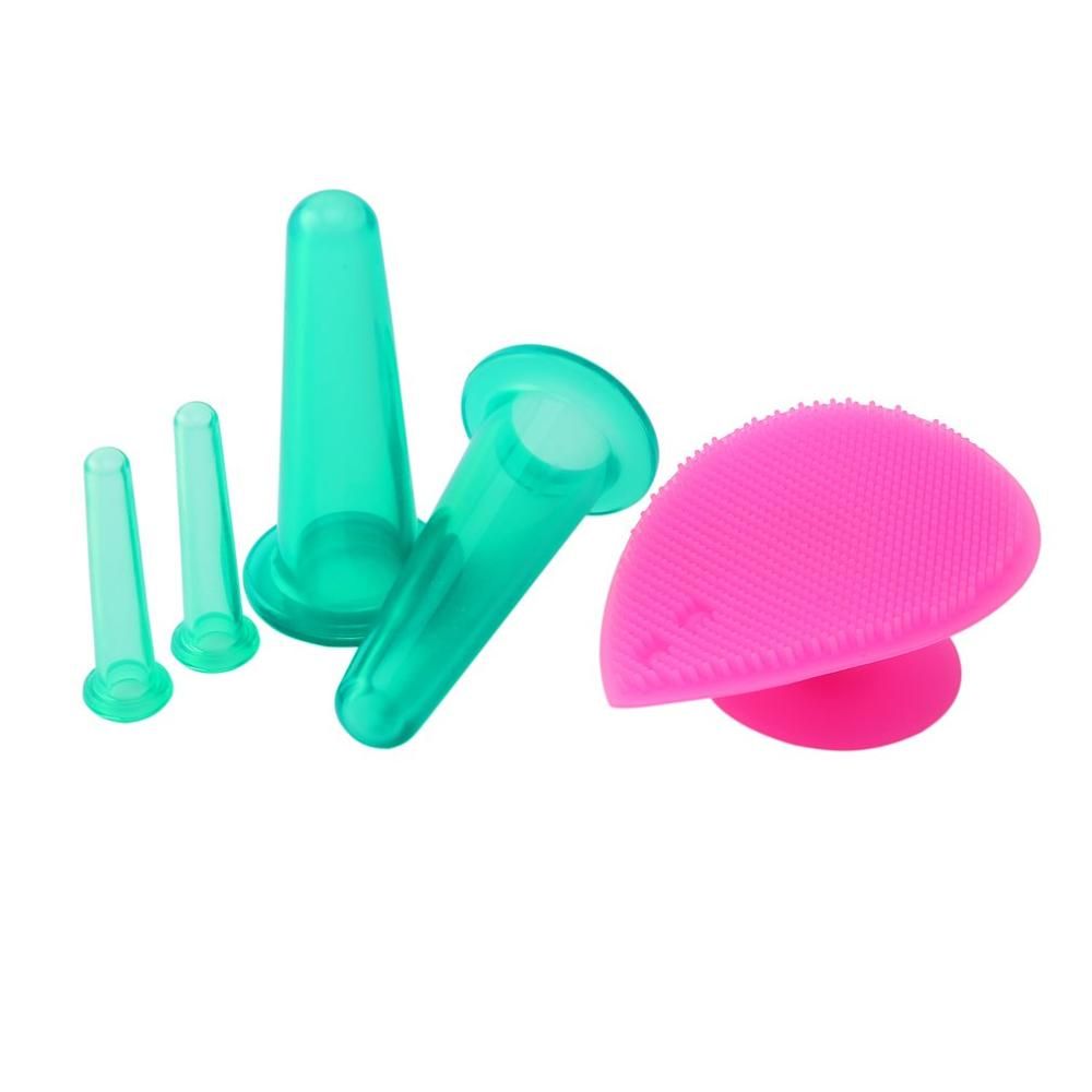 Jar Brush Suction Cupping 5pcs/set Body +sing Cups Cans Massager Silicone Massage Lifting Vacuum Back Anti-cellulite
