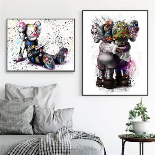 Kaws 2 Panels Canvas