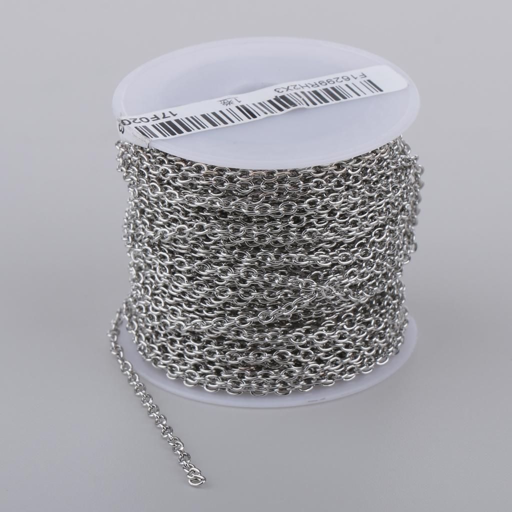 Cable Chain Spool Women Men Ball Hand Bracelet Necklace Vintage Silver