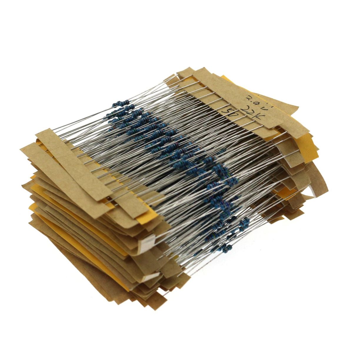 640pcs 1/6W 1% Carbon Film Resistors Kit 1 Ohm - 10M Ohm 64 Values Metal Resistors with Individually Labeled