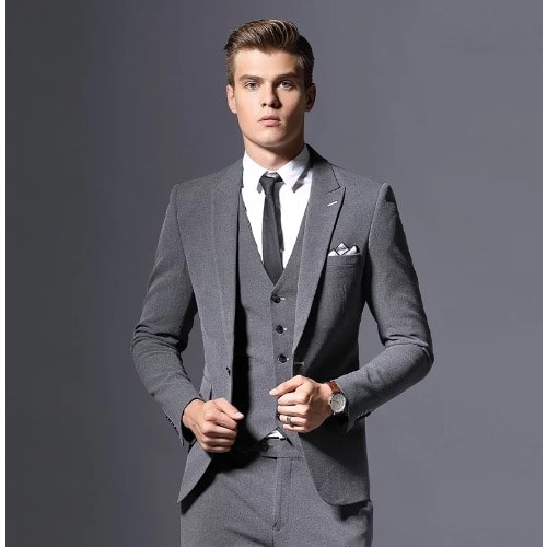 Men's Superior Three Piece Suit - Ash