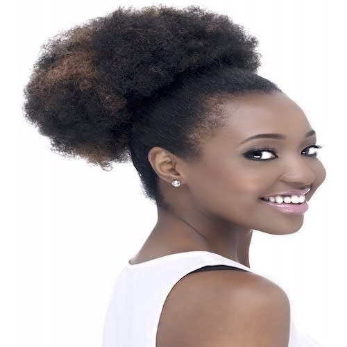Long Afro Curl Bun - Puffy