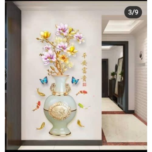 Ds Pot Butterfly Flower Vinyl Wall Stickers