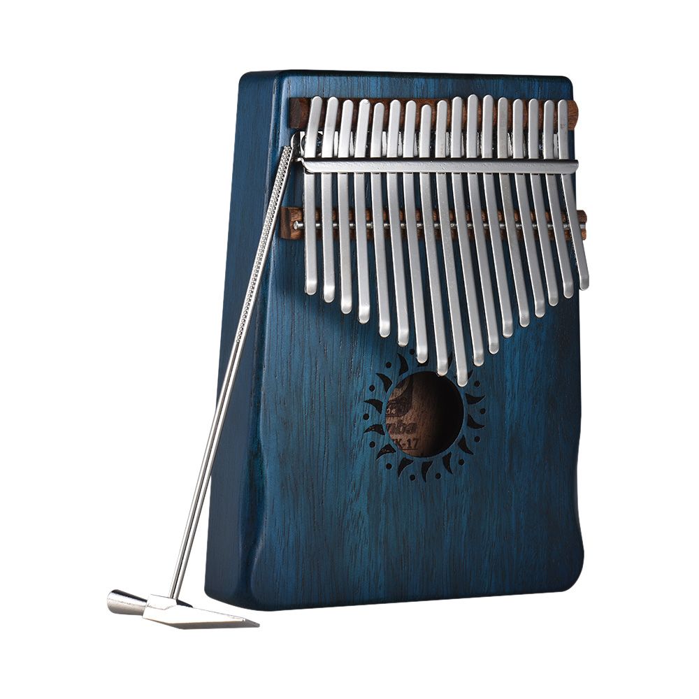 17-Key Portable Kalimba Mbira Thumb Piano Mahogany Solid