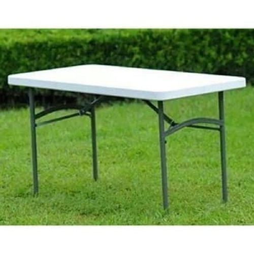Rectangular 4 Feets Plastic Table With Foldable Metal Legs