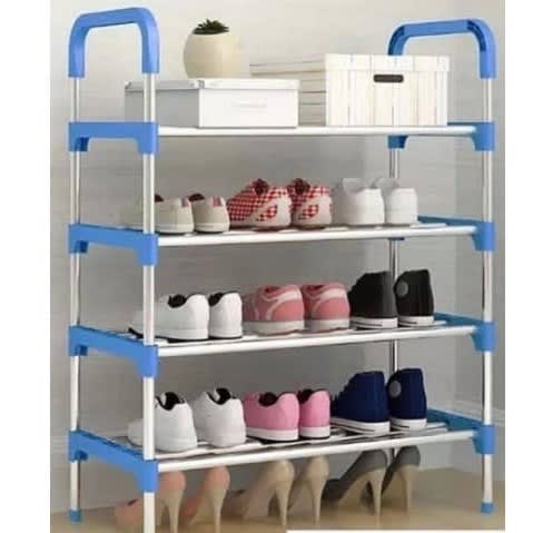 5 Tier Stainless Shoe Rack - Blue