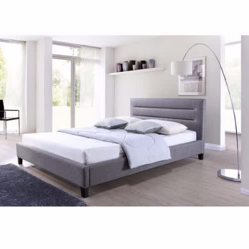 Fabric Upholstered Platform Bed Queen - Grey