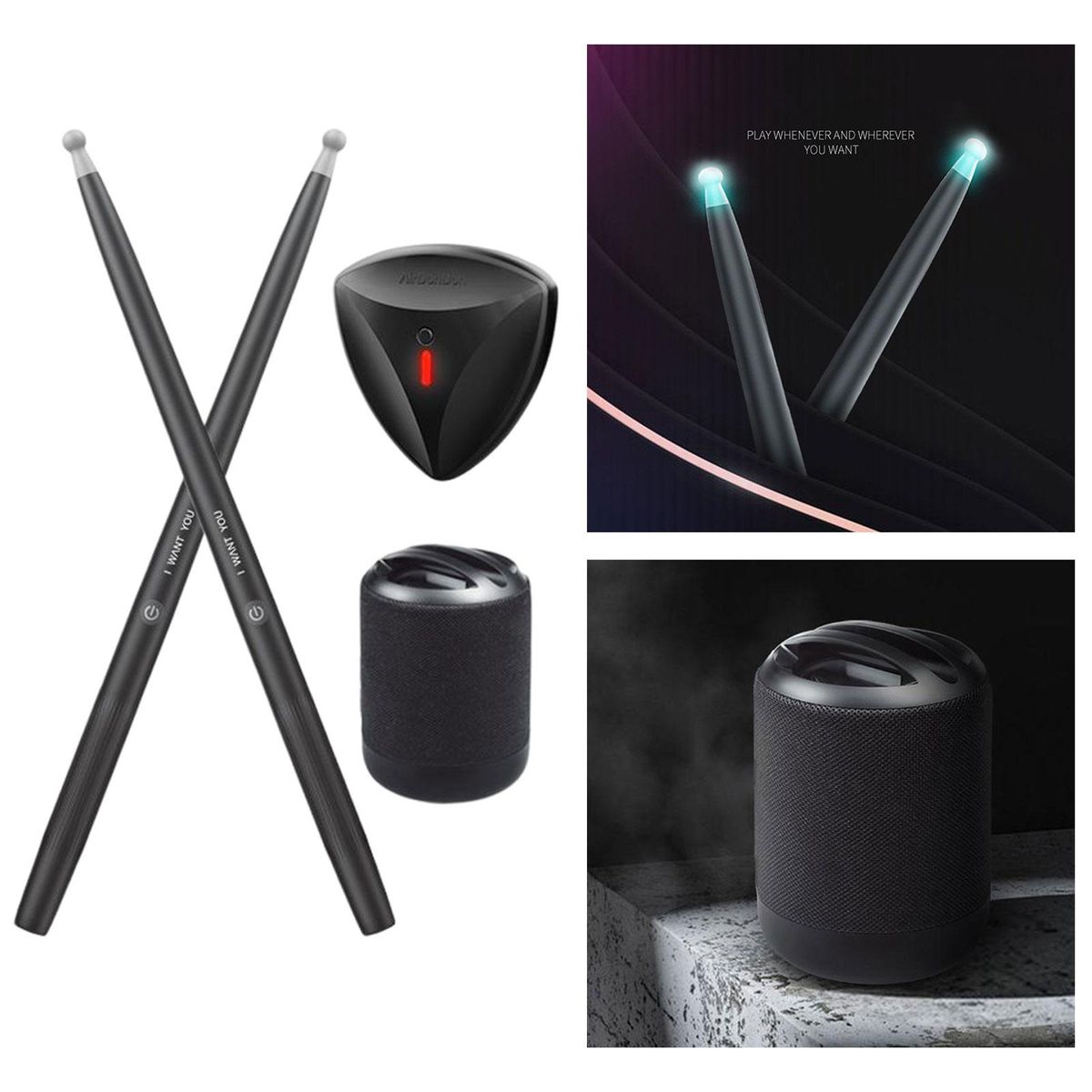 Air Electronic Drum Electronic  Set For Beginner Kids 1 Pedal