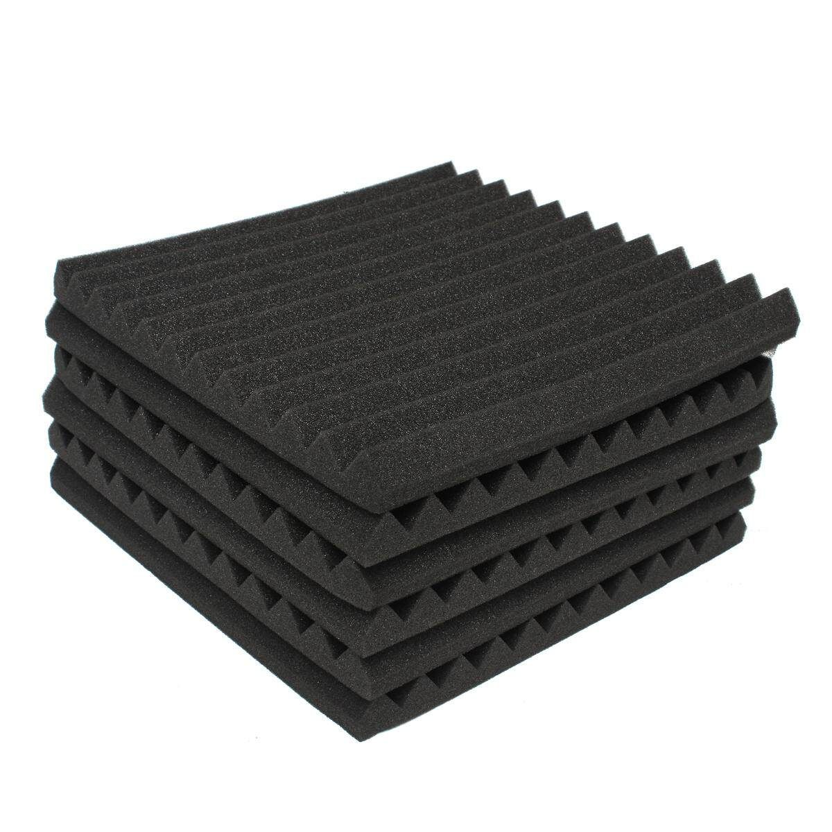 12 Packs Soundproofing Acoustic Studio Wedge Foam Tiles Wall Panels 30 X 30 X 2.5cm