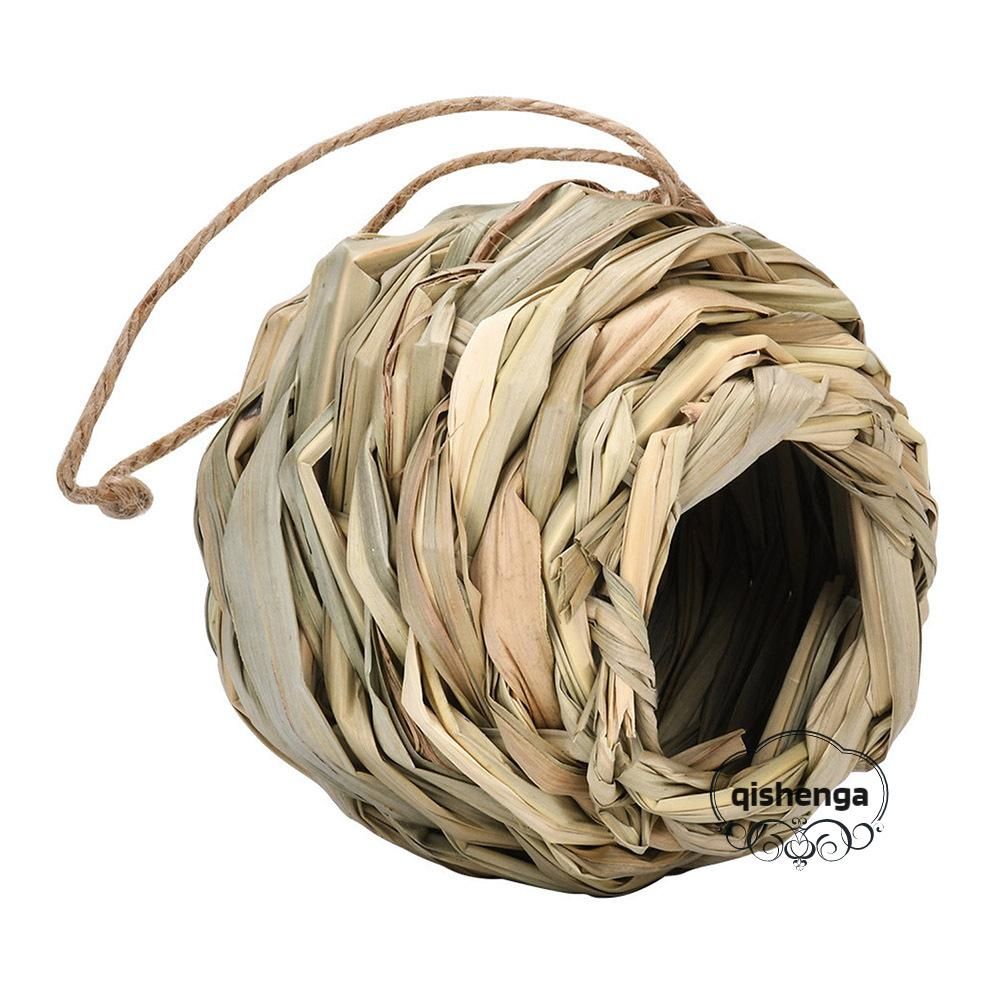 Straw Hummingbirds House Hand-woven Hanging Birds House For