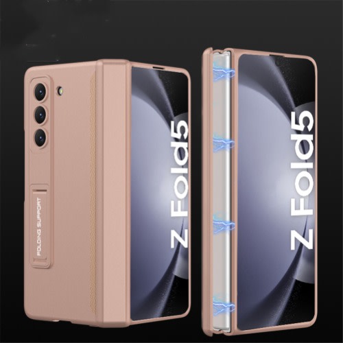 Magnetic Defender Case With Screen Protector And Kickstand For Samsung Zfold5 - Gold
