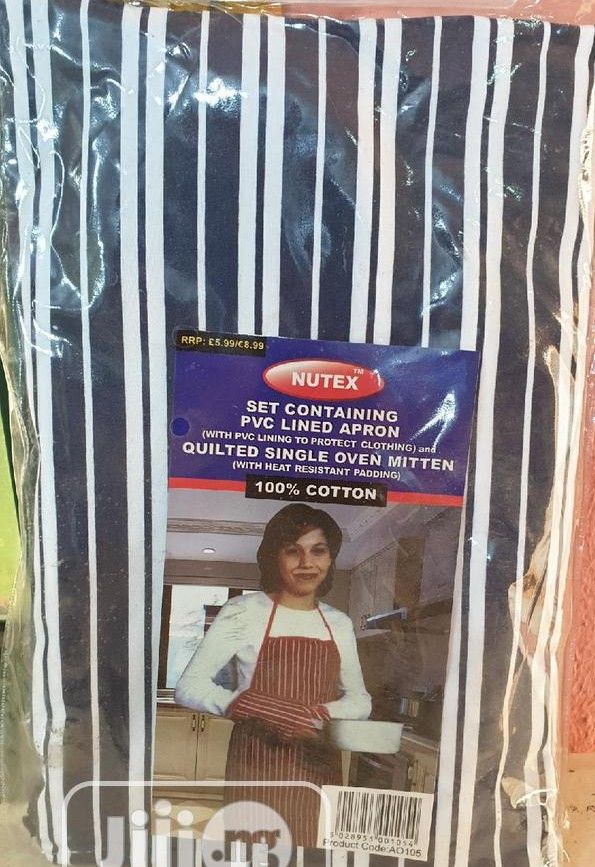 Kitchen Insulated Oven Hand Glove Mitten Quitted Set & Kitchen Apron + Key Holder