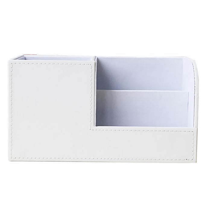 Leather Desk Organizer Desktop Office File Holder Document White