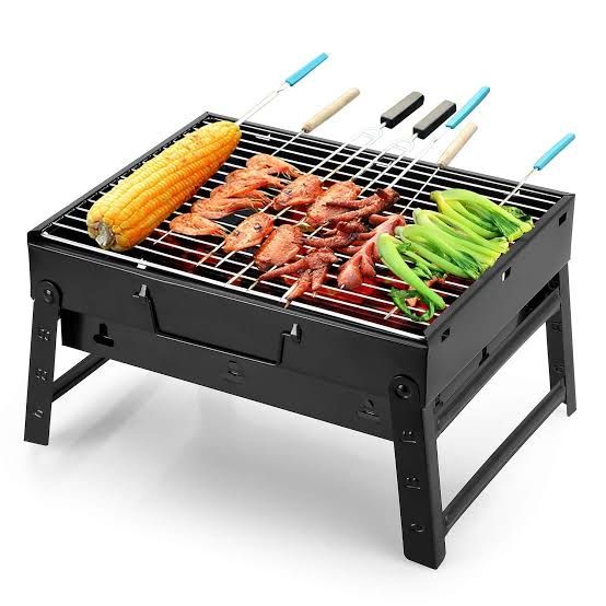 FOLDING PORTABLE OUTDOOR BARBEQUE CHARCOAL GRILL