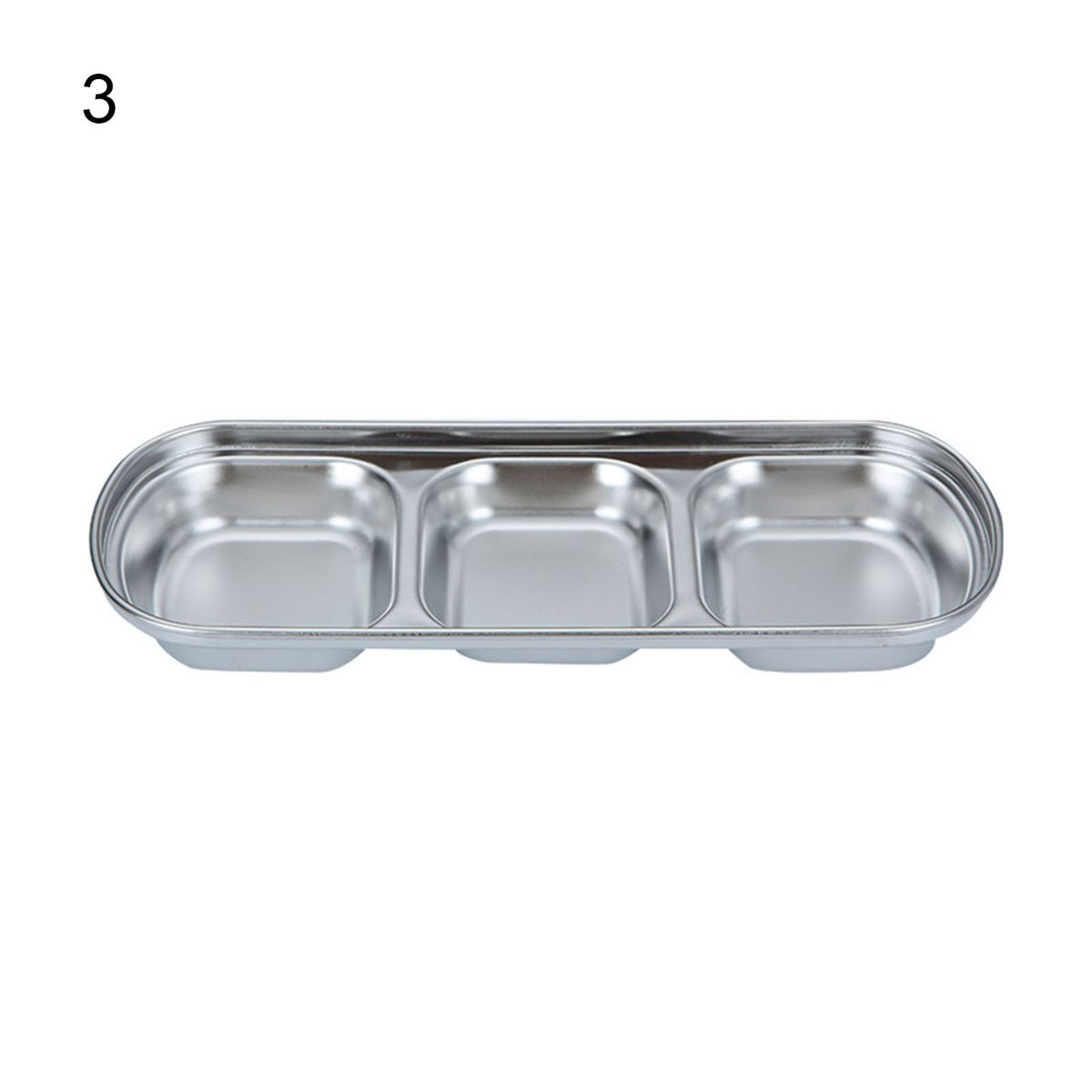 Stainless Steel Plate Sauce Snack Container Multi-grid-