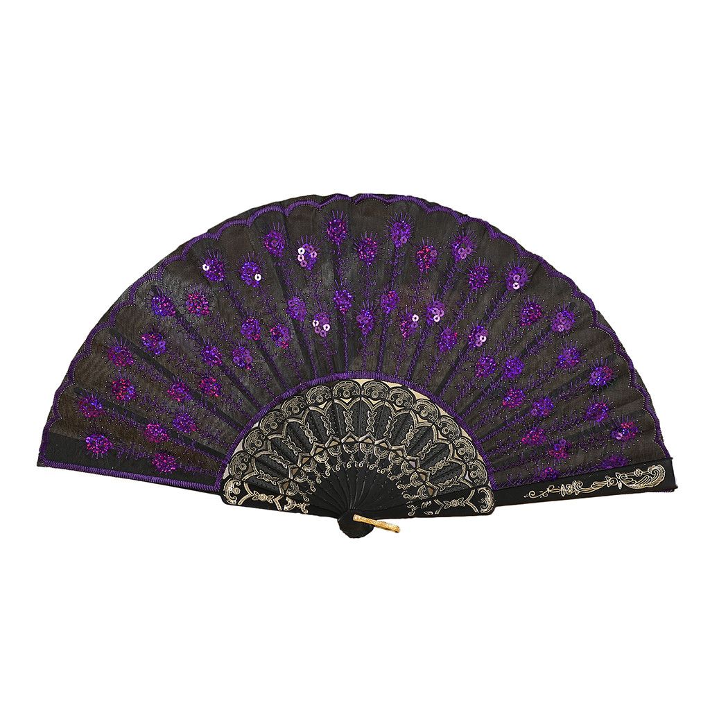 Silk Style Folding Flower Hand Held Chinese Best Party Wedding Fan Dance Lace G704