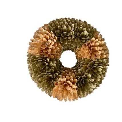 House And Garden Glittered Mixed Artificial Wreath