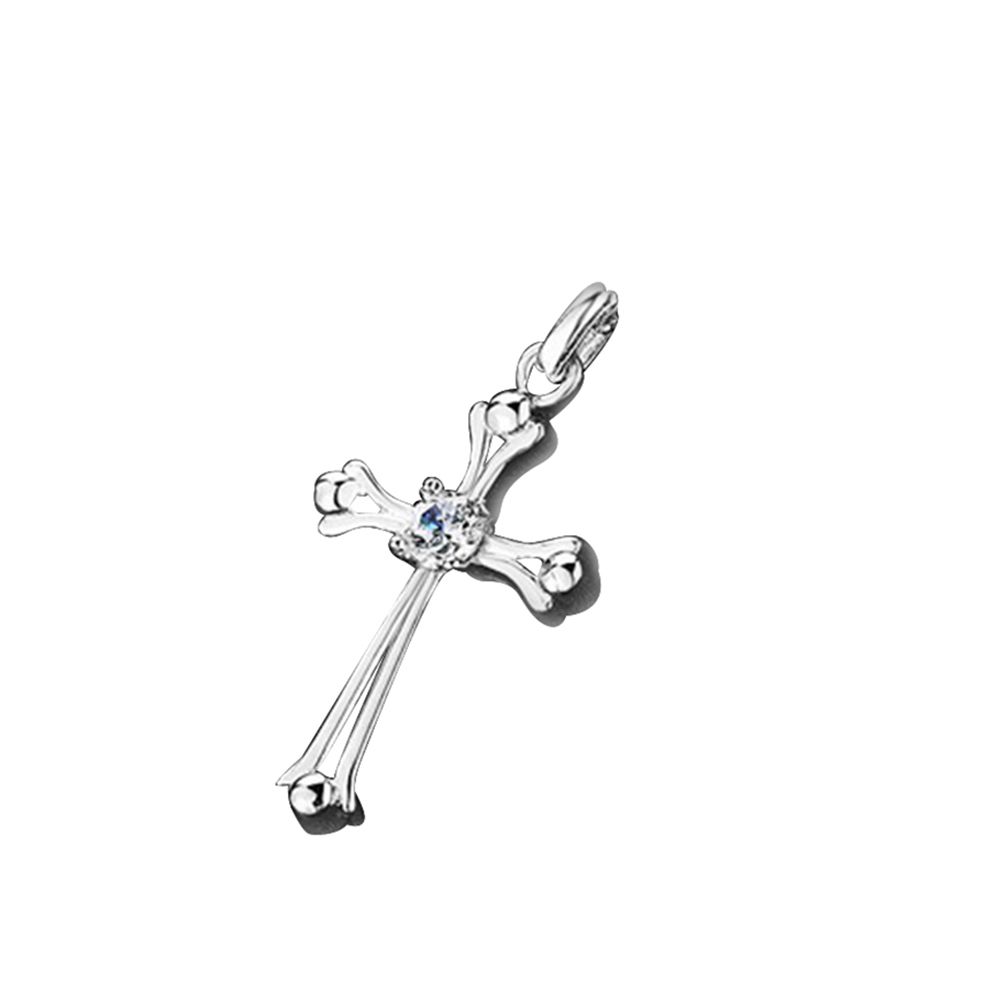 Women's Fashion Jewelry Cubic Zirconia Inlaid Cross-Silver