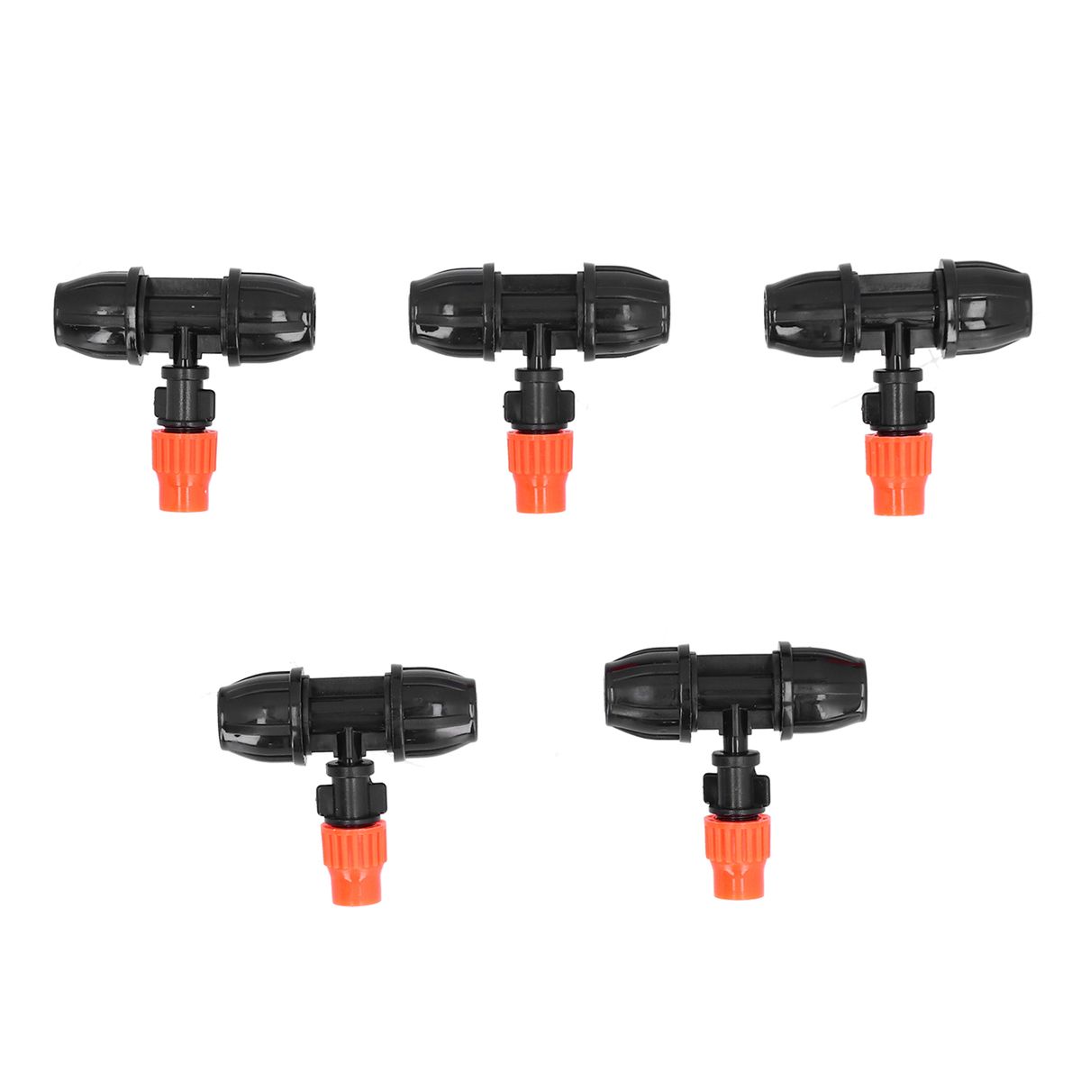 5Pcs Tee Nozzles Water Hose Connector Adjustable Misting