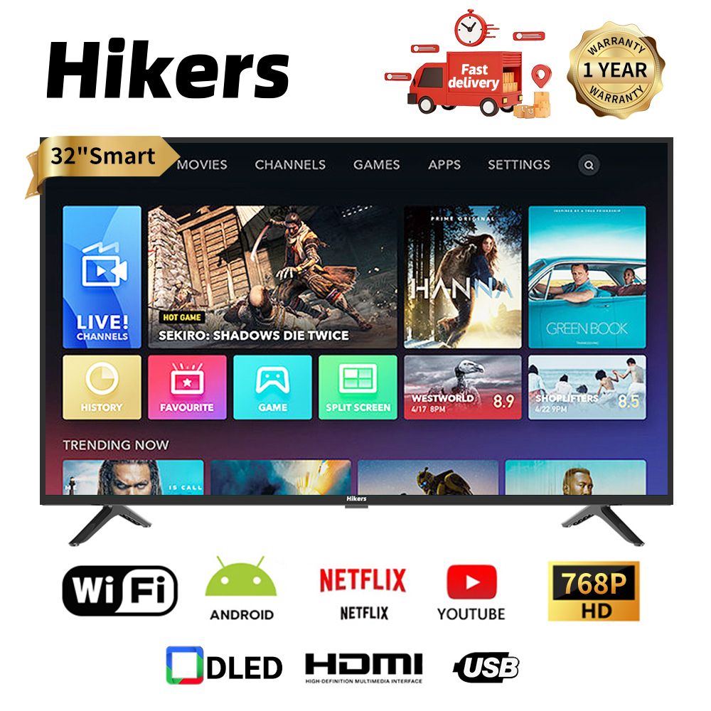 32'' Inch Frameless Android Smart HD LED TV - Black