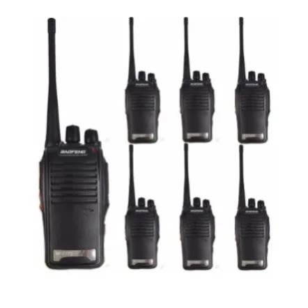 Uhf 2-way Radio Walkie Talkie Black - 7 Pieces