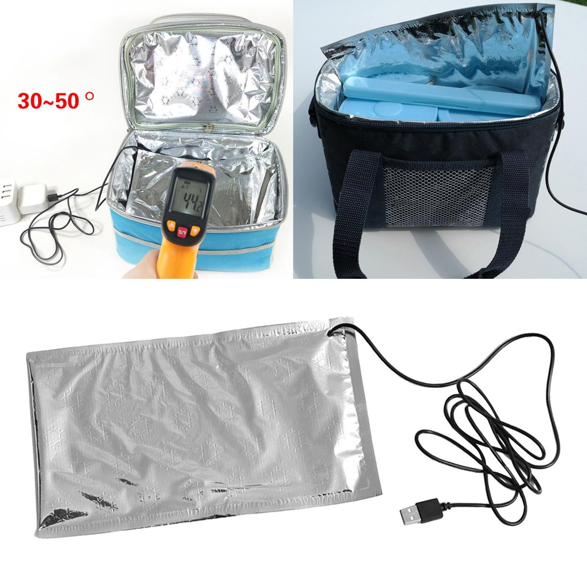 USB Thermostat Warmer Bag For Warmer Food   DIY Thermal Heater Pad