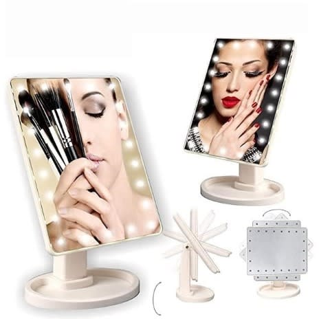 Makeup Mirror Desktop 360 Rotation - 22 Lights