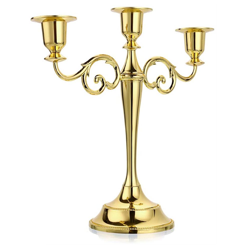 Metal Candle Holder 3-arms Candle Stand 25cm10''