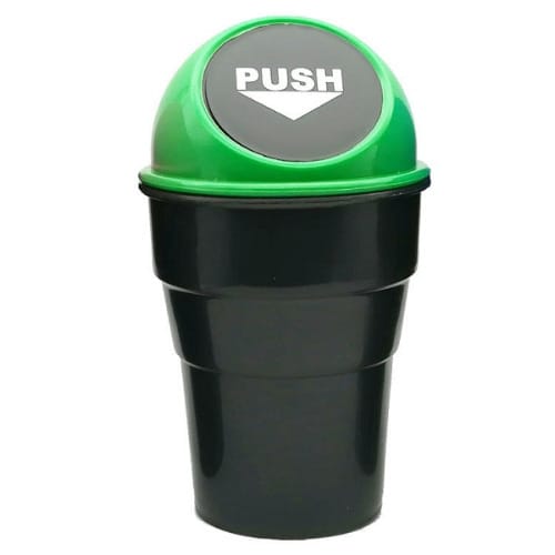 Mini Car Trash Can Organizer Dust Bin - Green