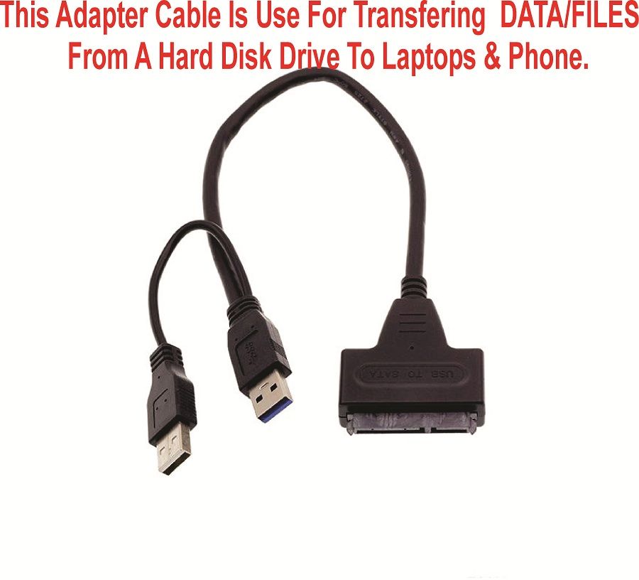 High Speed USB 3.0 SATA  Hard Disk/Hard Drive Adapter Cable For 2.5 Inch SSD & HDD With Support UASP For Laptop, Phones.Black