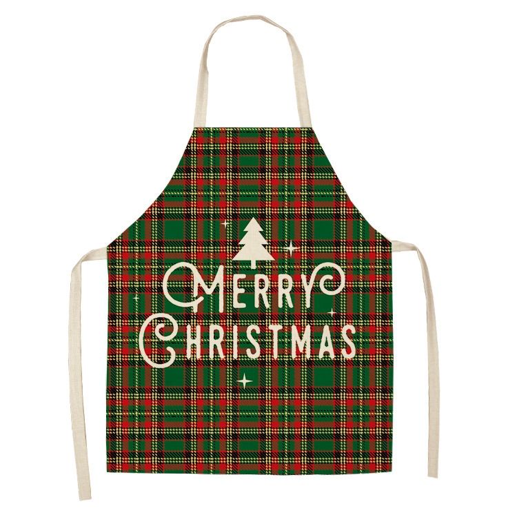 2 PCS Christmas Plaid Series Cleaning Overalls, Specification: 47 X 38cm(WQ-001335)