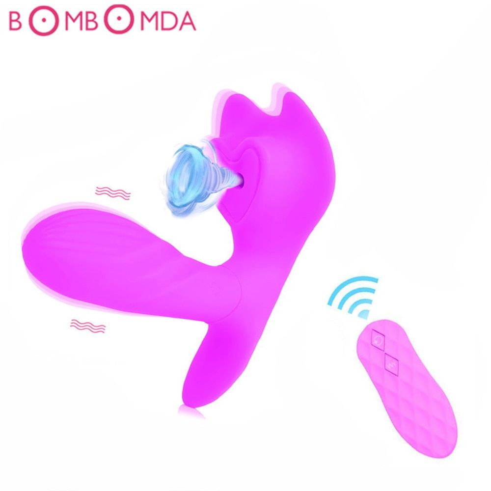 Nipple Sucker Dildo Sucking Vibrator Oral Sex Suction Clitoris Stimulation Women Remote Control Erotic Sex Toys For Adult  LIG