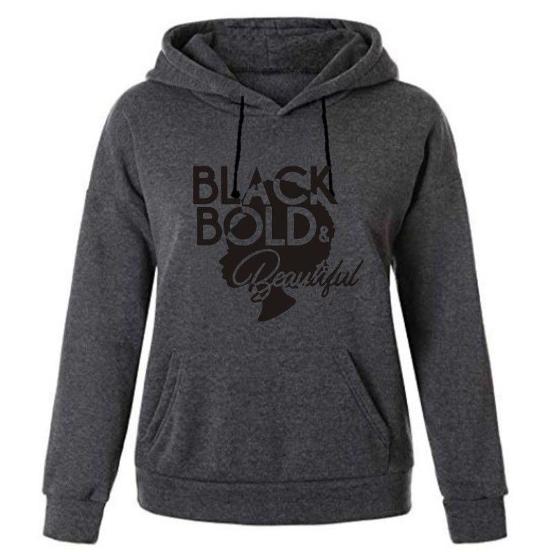 Black Bold & Beautiful Hoodie- Dark Grey