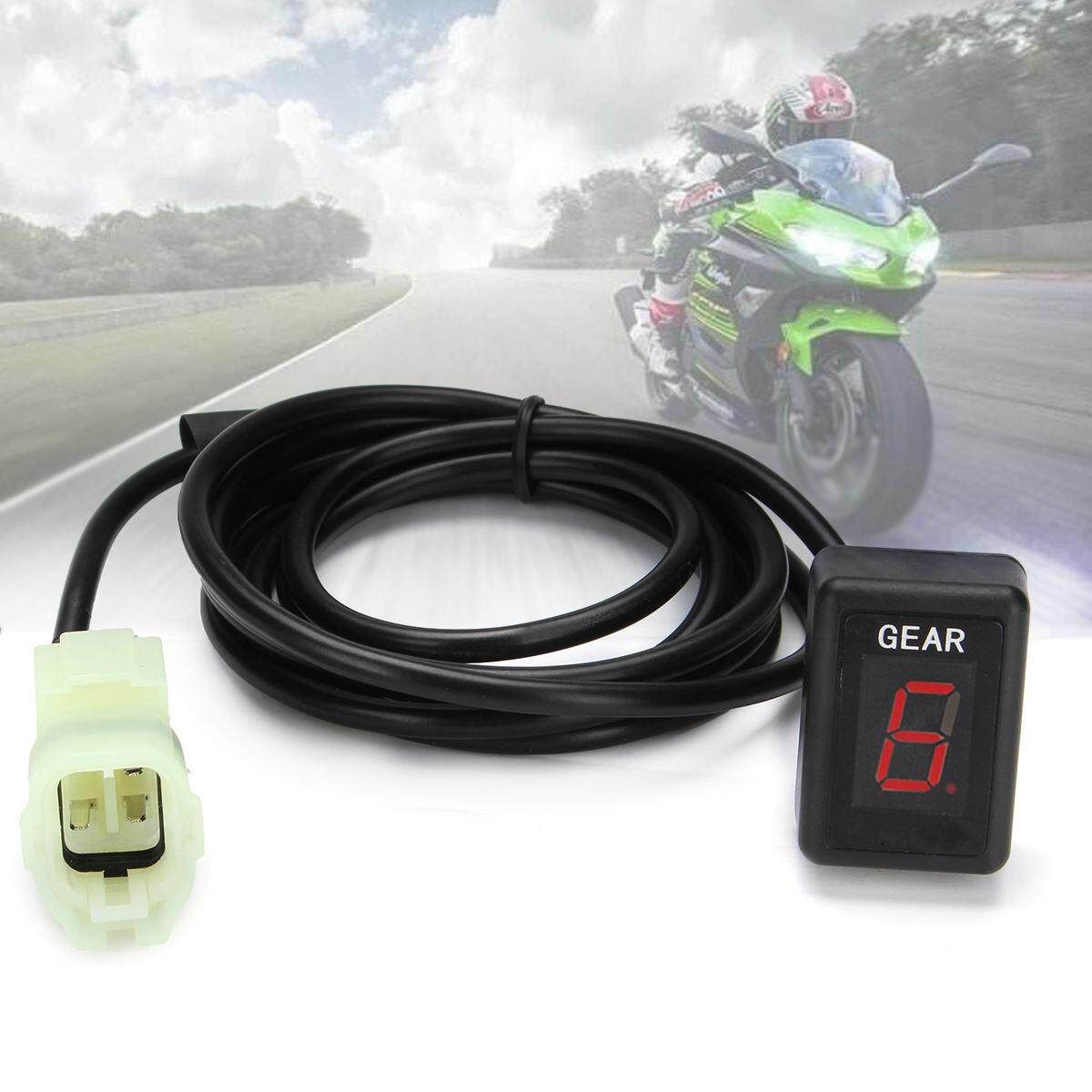 Waterproof Motorcycle Bike Gear Indicator LED Display For Kawasaki Red (red)