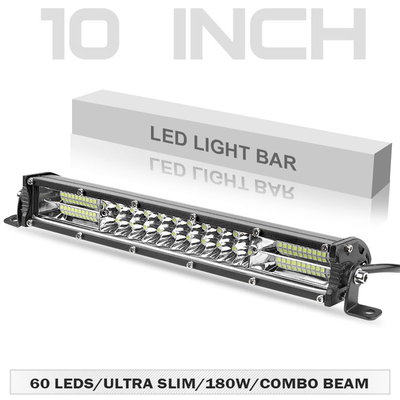 Ultra Slim LED Light Bar Dual Row Led Bar Combo Beam Work Lamp Driving Lights For Auto Jeep Off Road 4x4 10 Inch 180W