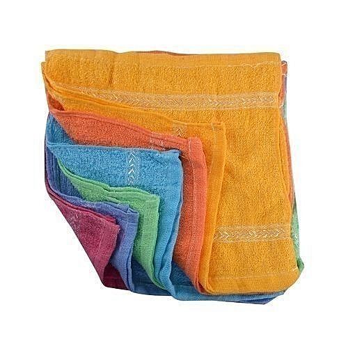 12 Pure Cotton Assorted Colours Face Towels