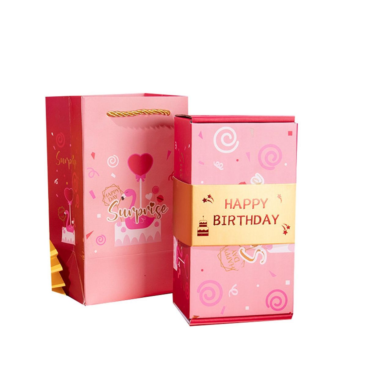 High-quality Cardboard Gift Box Surprise Bounce Gift Box for Gifting Light Pink