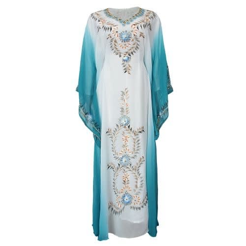 Ladies Maxi Dress - Multicolored Turquoise