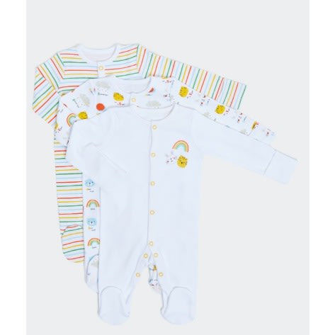 Unisex Pure Cotton Sleepsuits - Pack Of 3