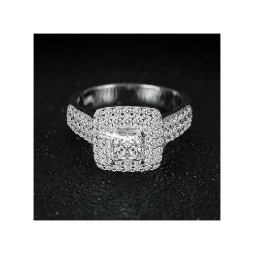 Bold Sterling Engagement Ring - Silver