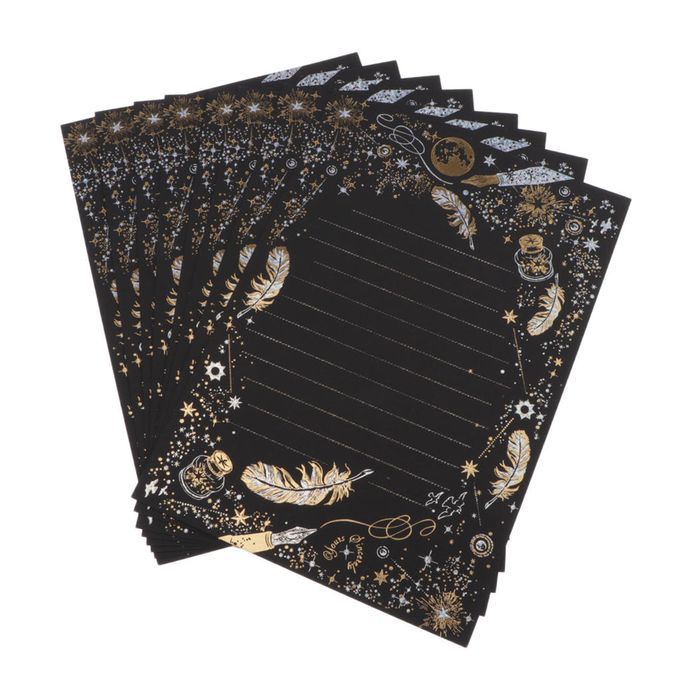 Vintage Writing Stationery Paper Letter With Lines Black Black